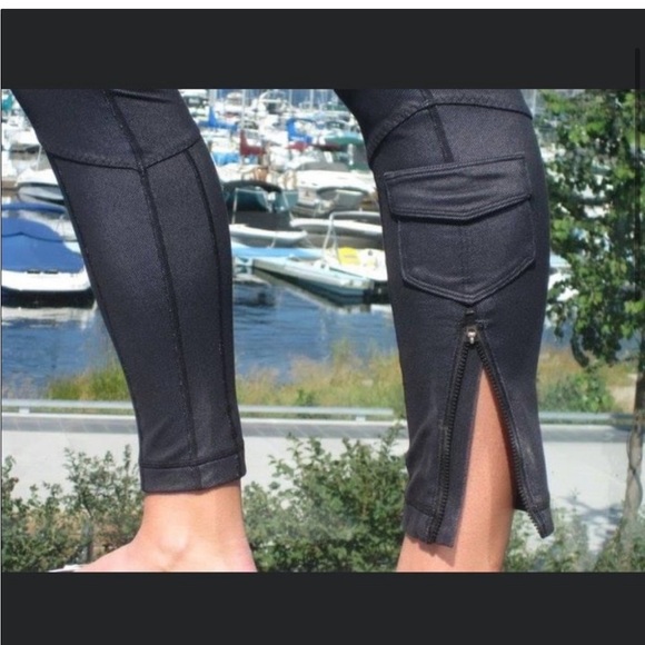 Lululemon Denim Ankle Zipper Cargo Pocket Leggings 4 - Picture 2 of 7